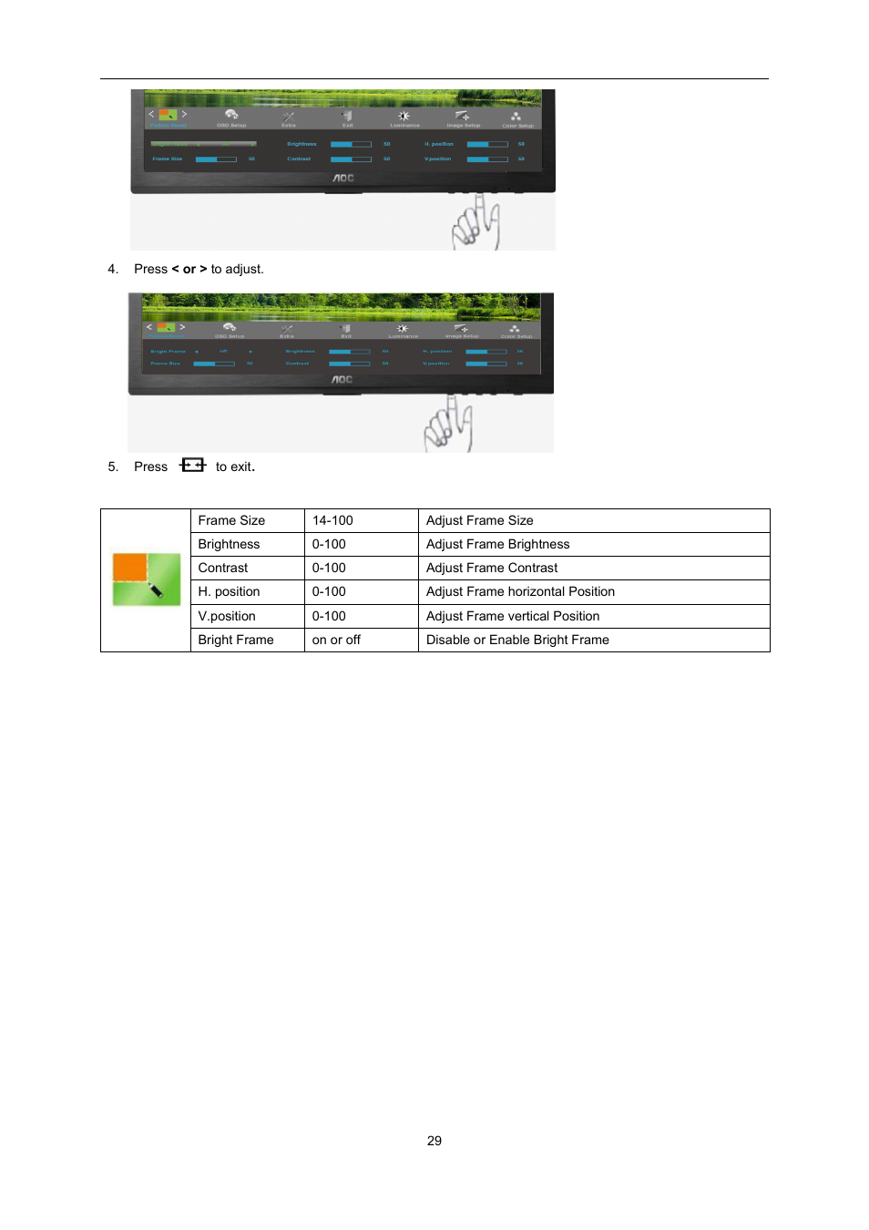 AOC E2460SH User Manual | Page 29 / 66