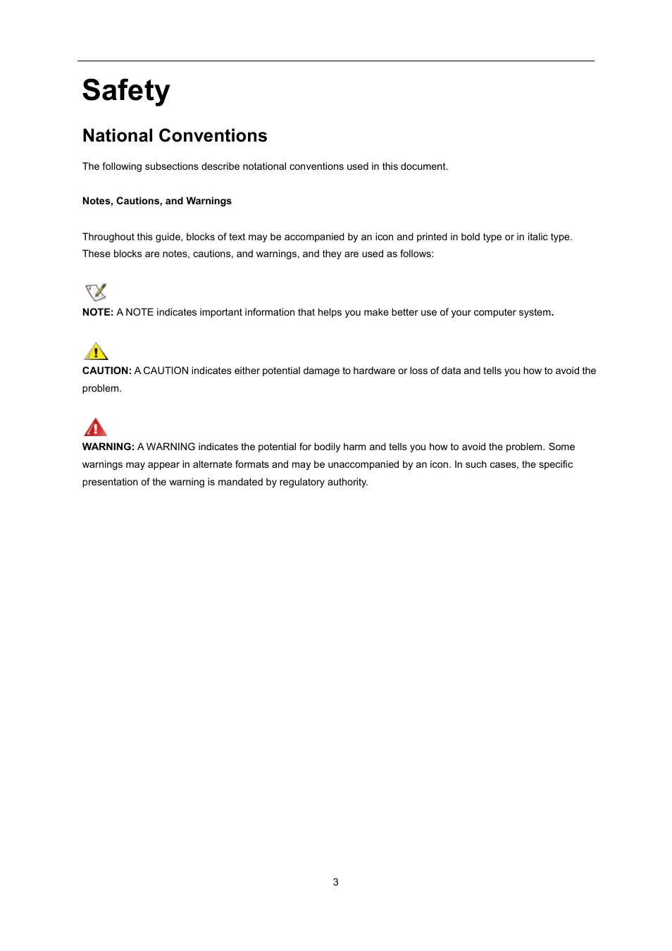 Safety, National conventions | AOC E2460SH User Manual | Page 3 / 66