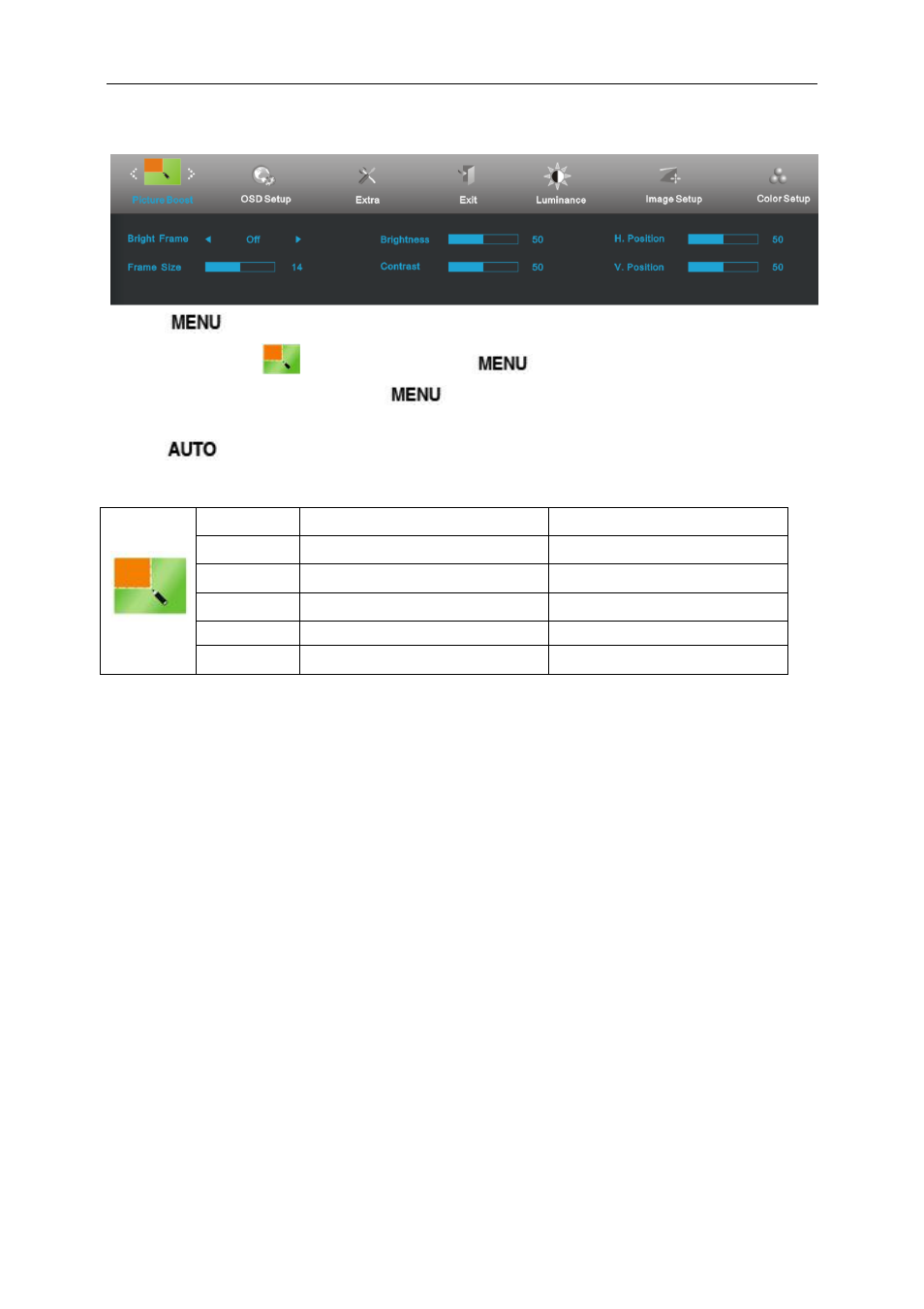 Picture boost | AOC E2461FWH User Manual | Page 23 / 56