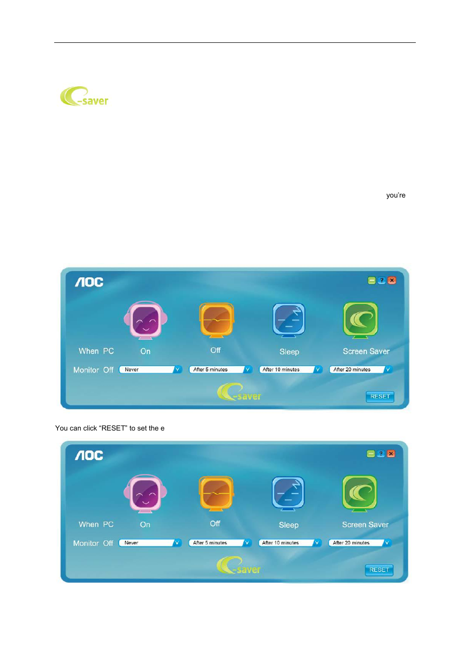 E-saver | AOC E2461FWH User Manual | Page 38 / 56