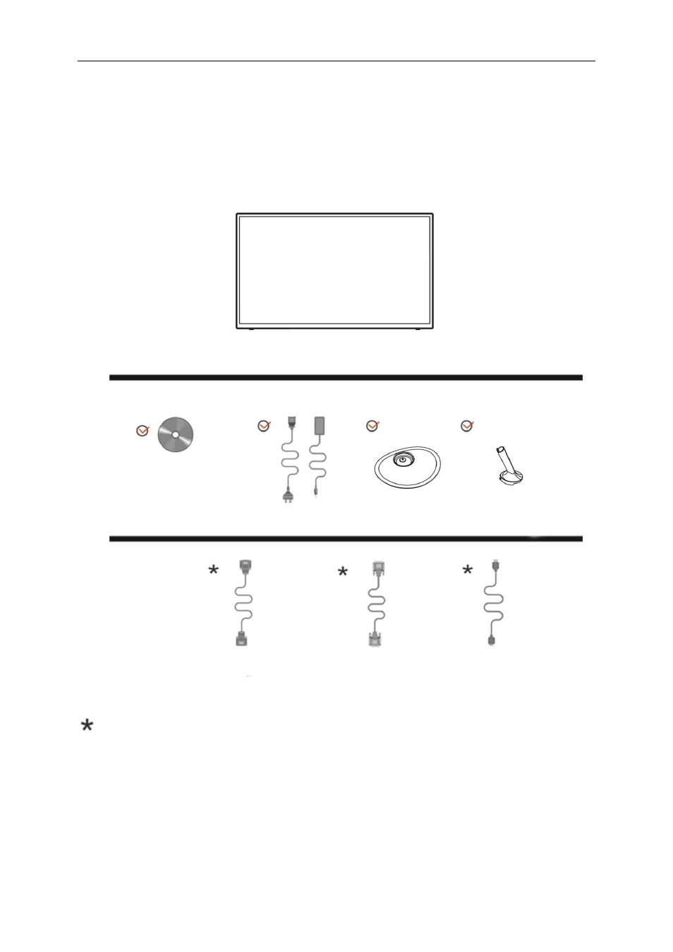Setup, Contents in box | AOC E2461FWH User Manual | Page 9 / 56