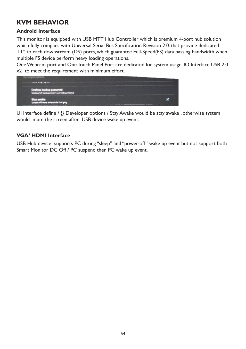 Kvm behavior | AOC A2472PW4T User Manual | Page 54 / 72