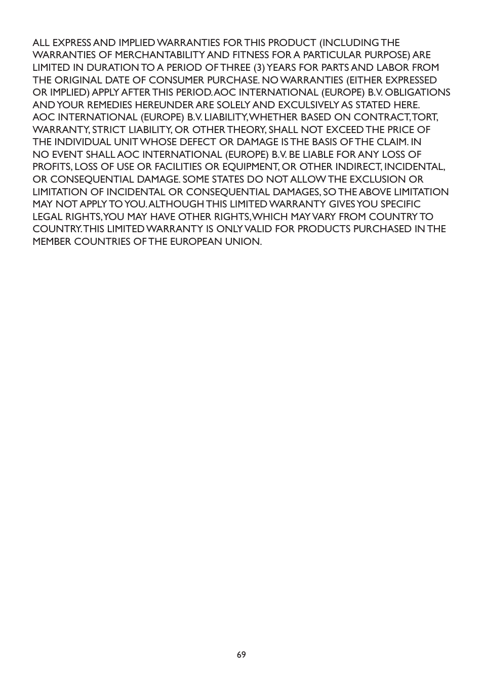 AOC A2472PW4T User Manual | Page 69 / 72