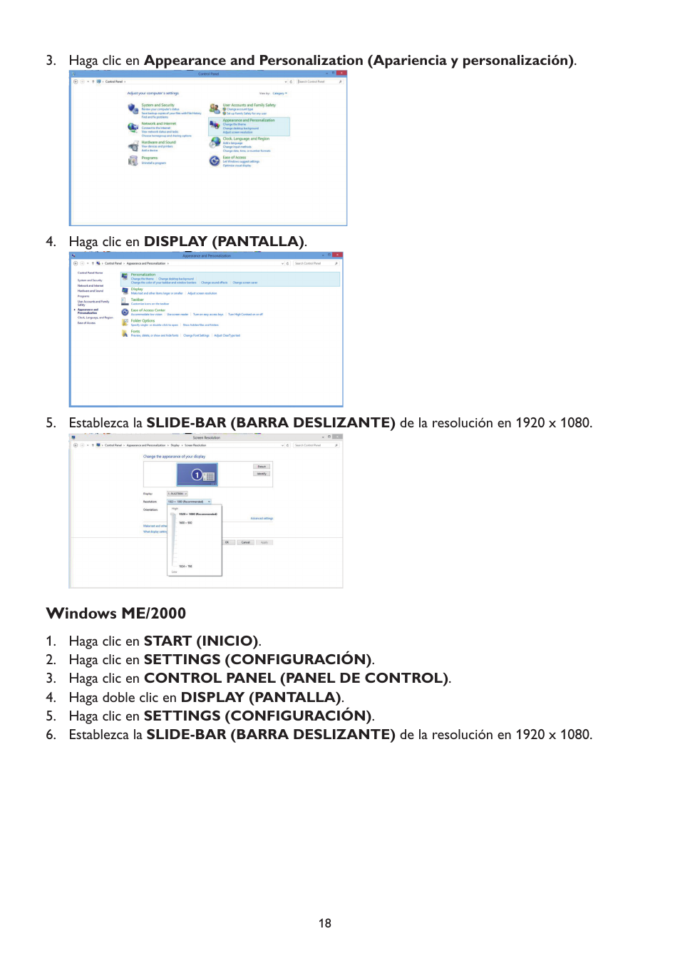 Windows me/2000 | AOC A2472PW4T User Manual | Page 18 / 71