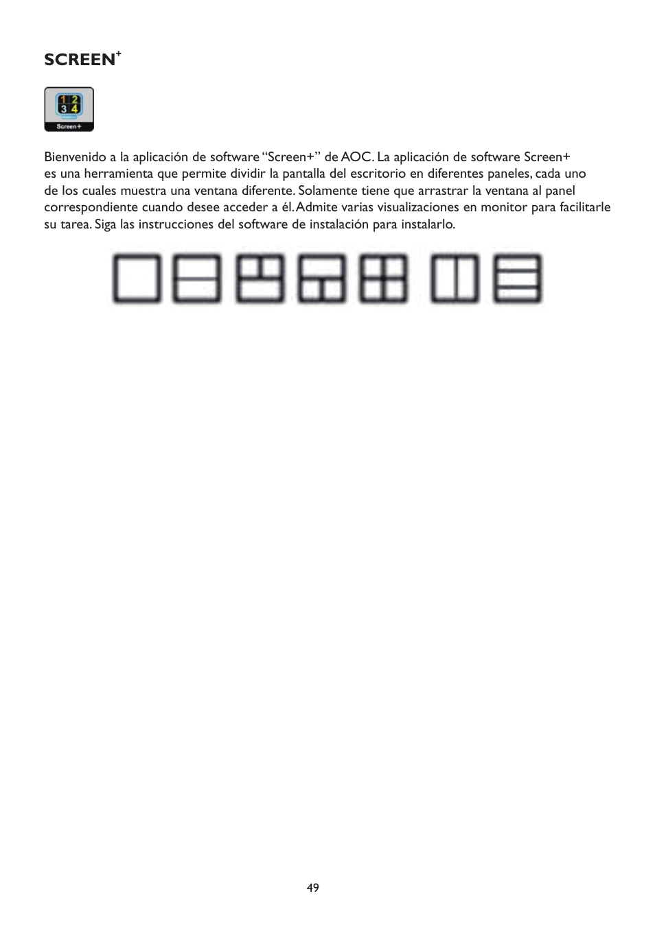 Screen | AOC A2472PW4T User Manual | Page 49 / 71