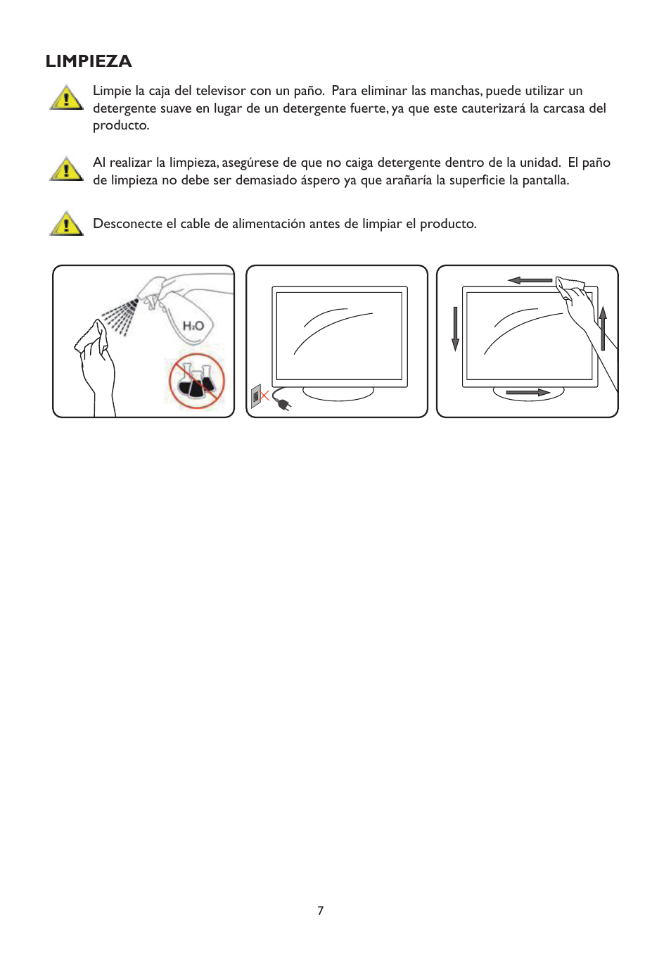 Limpieza | AOC A2472PW4T User Manual | Page 7 / 71