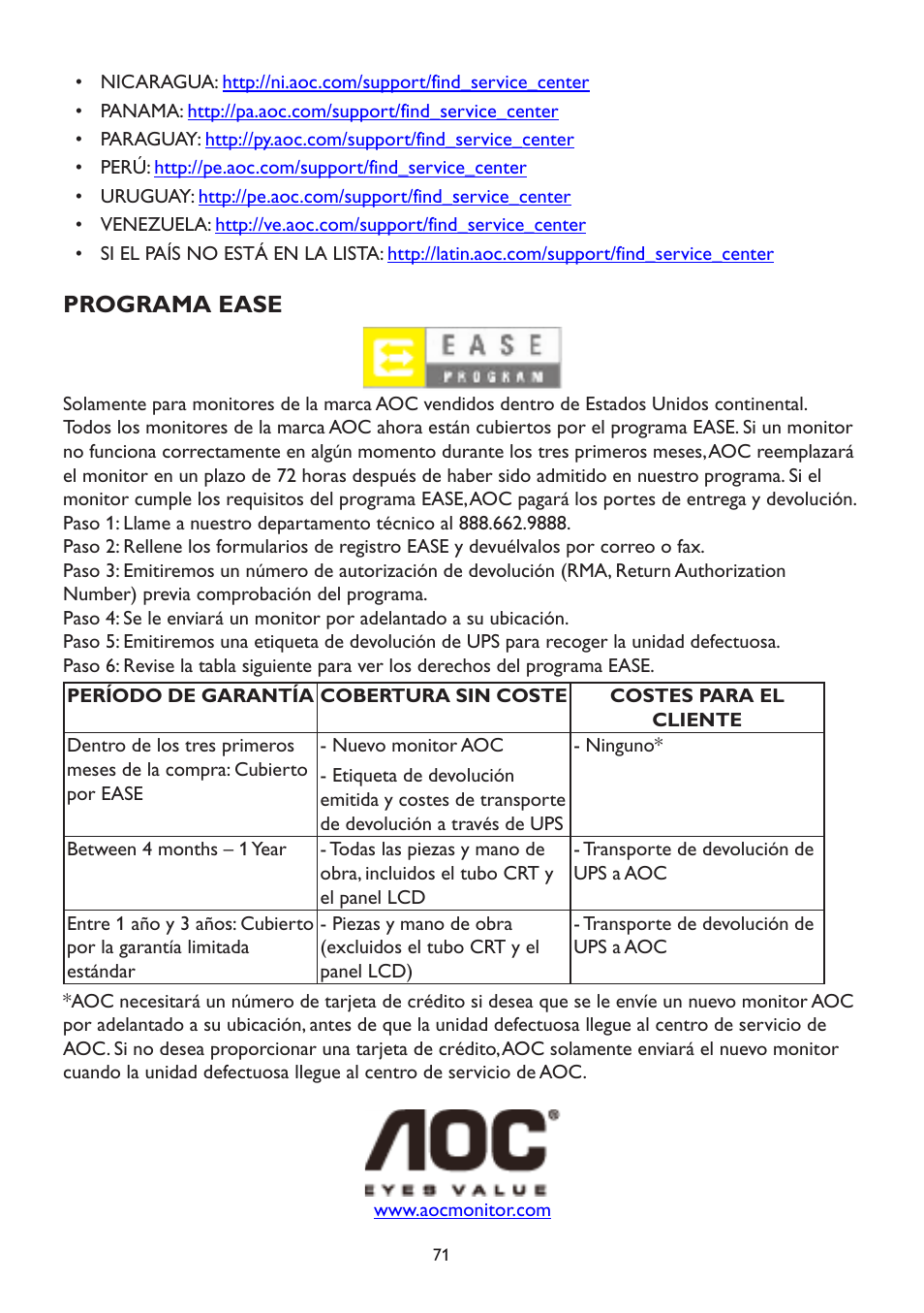 Programa ease | AOC A2472PW4T User Manual | Page 71 / 71