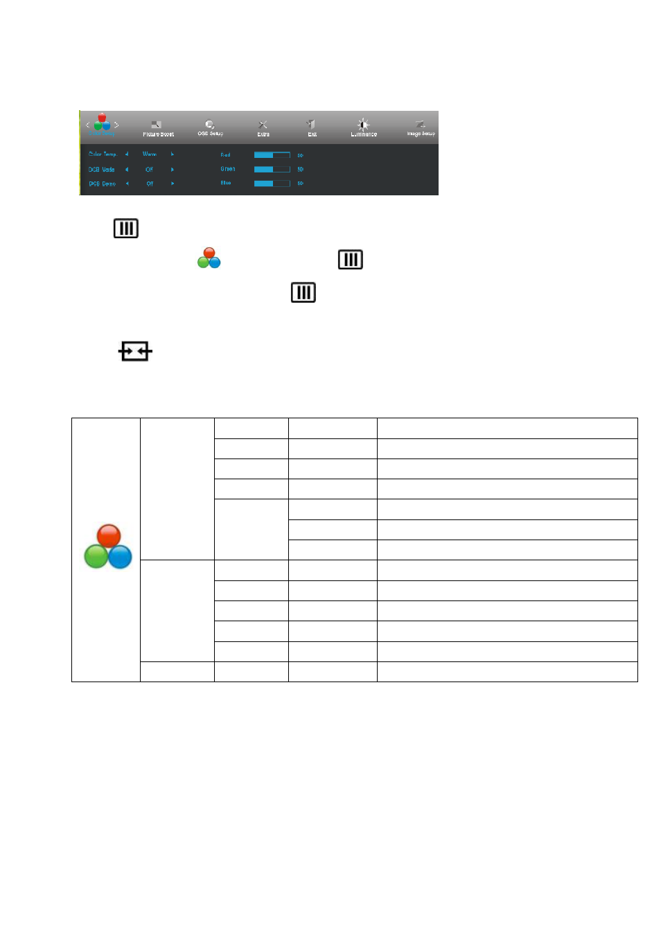 Color setup | AOC E2260BK User Manual | Page 28 / 76