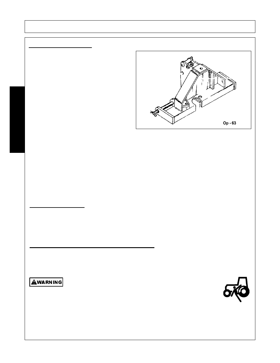 3 tractor 3-point hitch, 4 front end weight, Getting on and off the tractor | Operation, Opera t ion | Bush Hog 225 User Manual | Page 36 / 60