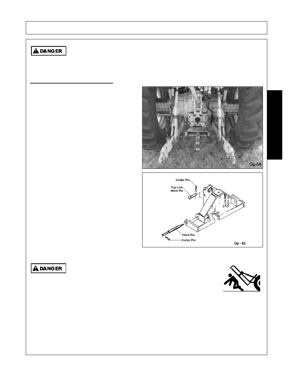 1 connecting the rear blade, Connecting the rear blade -9, Operation | Opera t ion | Bush Hog 225 User Manual | Page 39 / 60