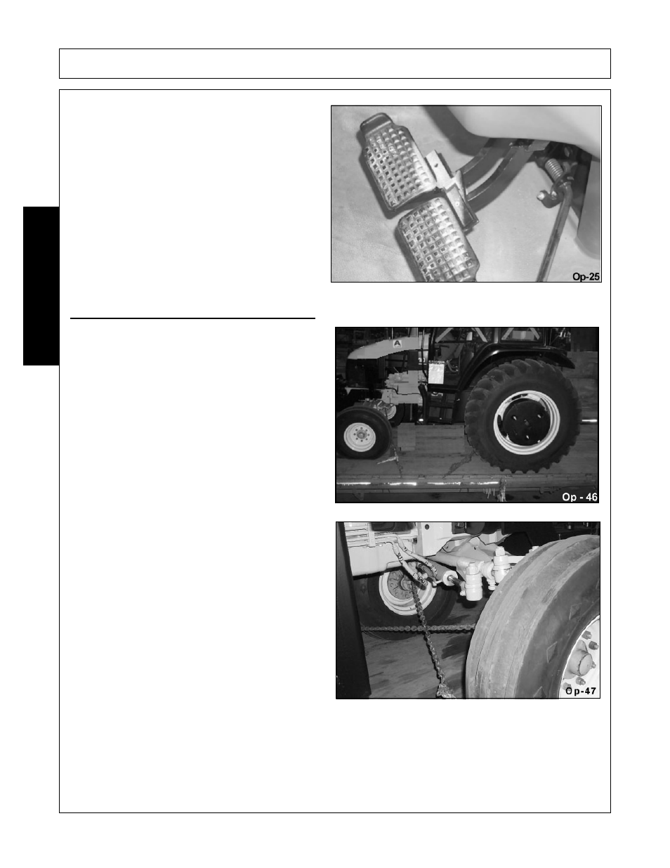2 hauling the tractor and implement, Hauling the tractor and implement -22, Operation | Opera t ion | Bush Hog 225 User Manual | Page 52 / 60