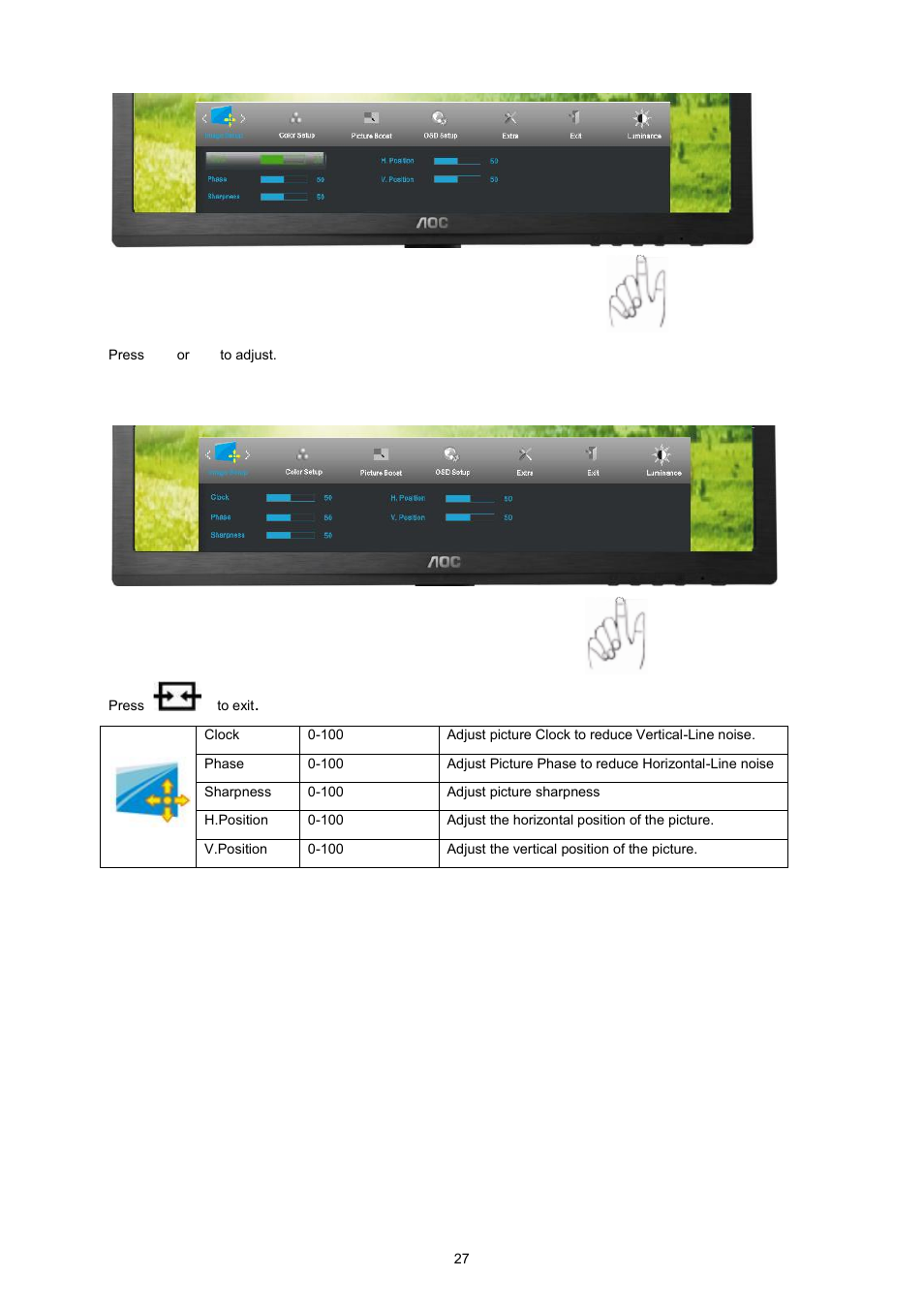 AOC I2360PHU User Manual | Page 27 / 68