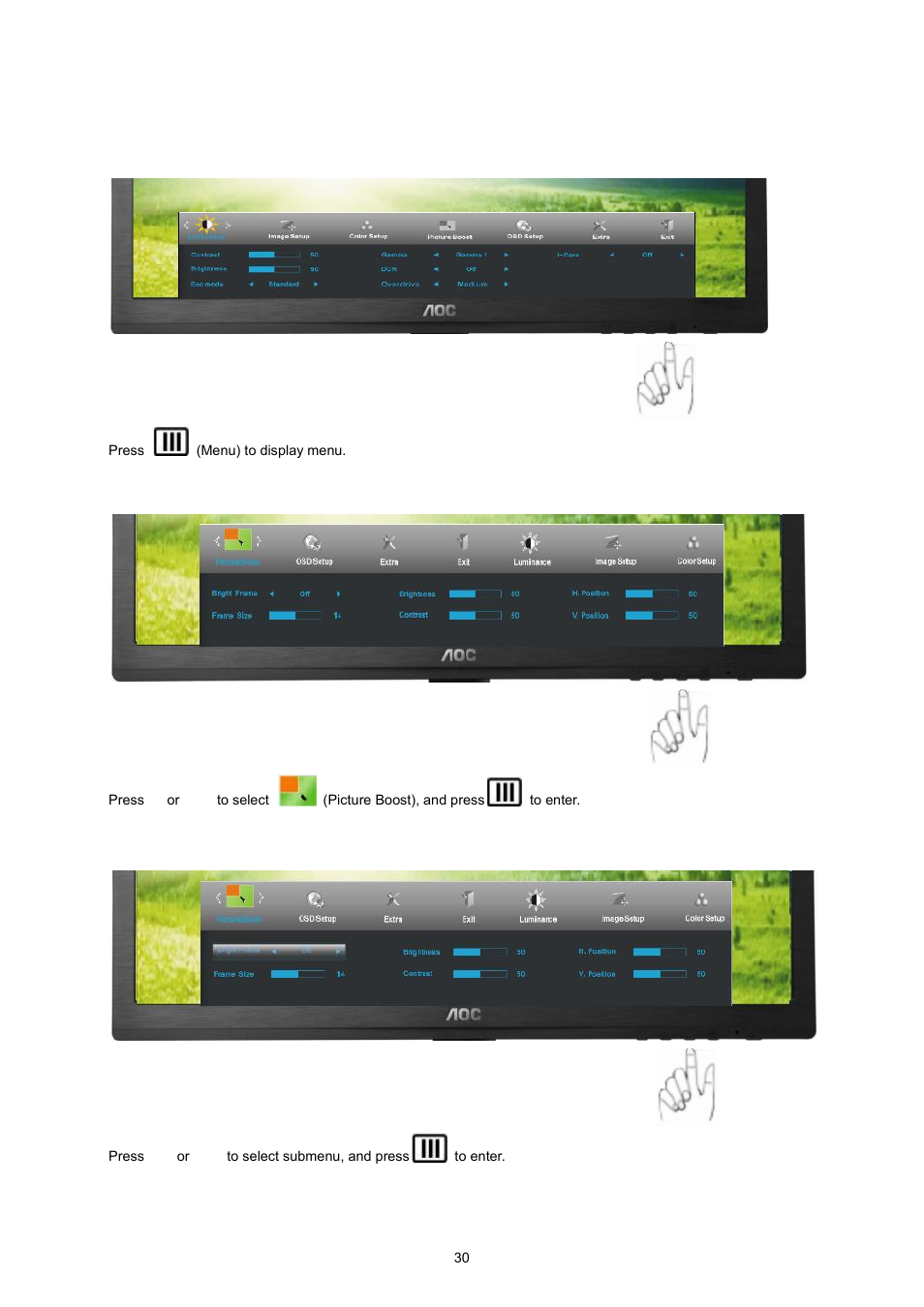 AOC I2360PHU User Manual | Page 30 / 68