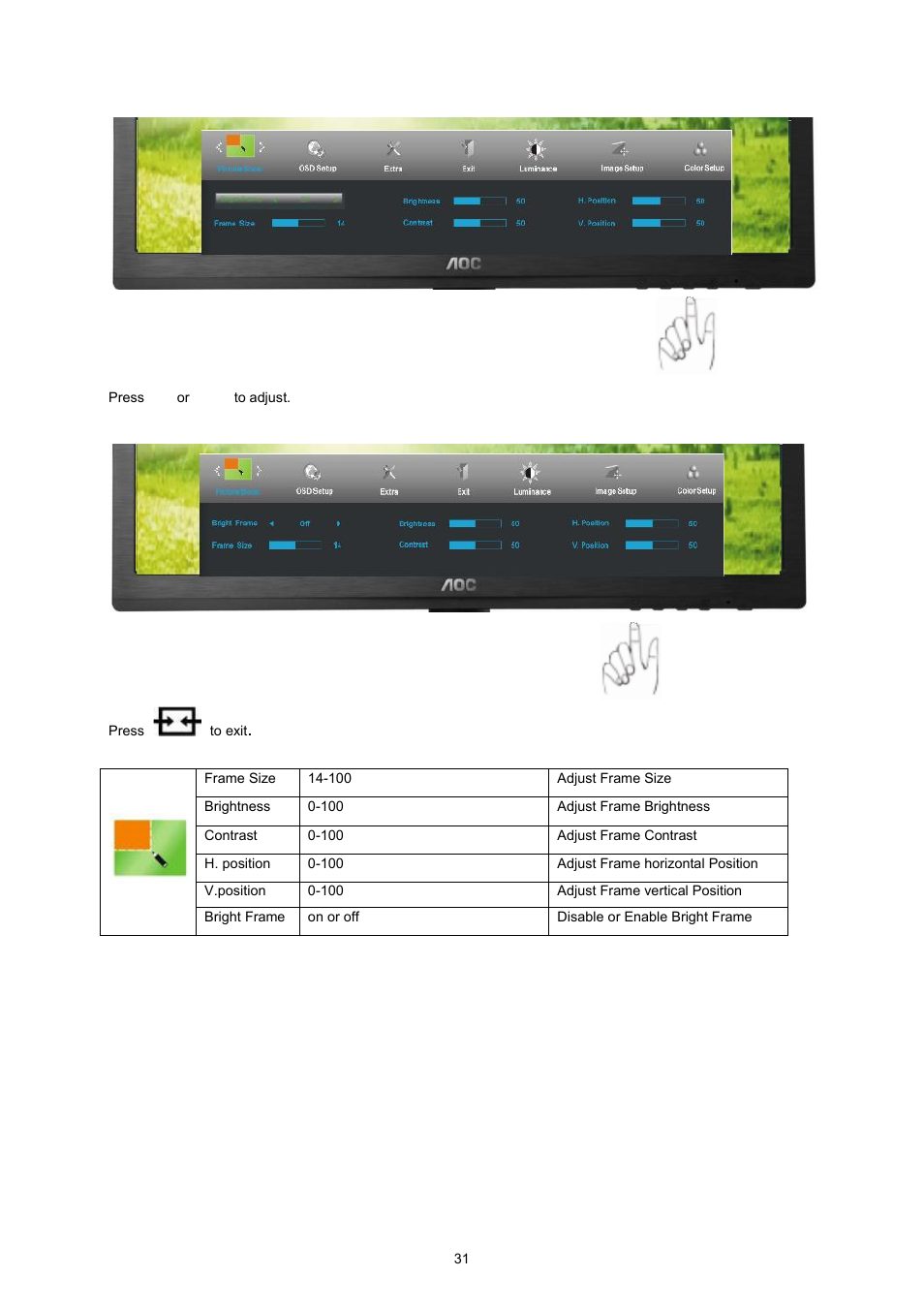 AOC I2360PHU User Manual | Page 31 / 68