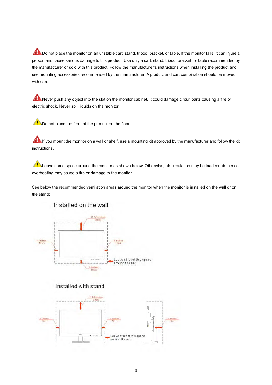 Installation | AOC I2360PHU User Manual | Page 6 / 68