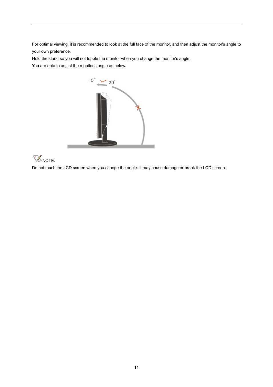 Adjusting viewing angle | AOC E2260PWDA User Manual | Page 11 / 62