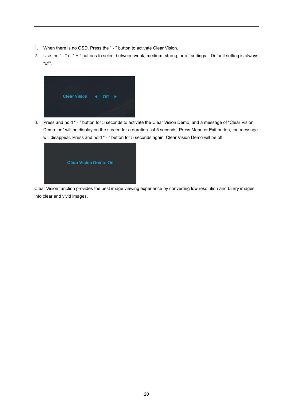 AOC E2260PWDA User Manual | Page 20 / 62