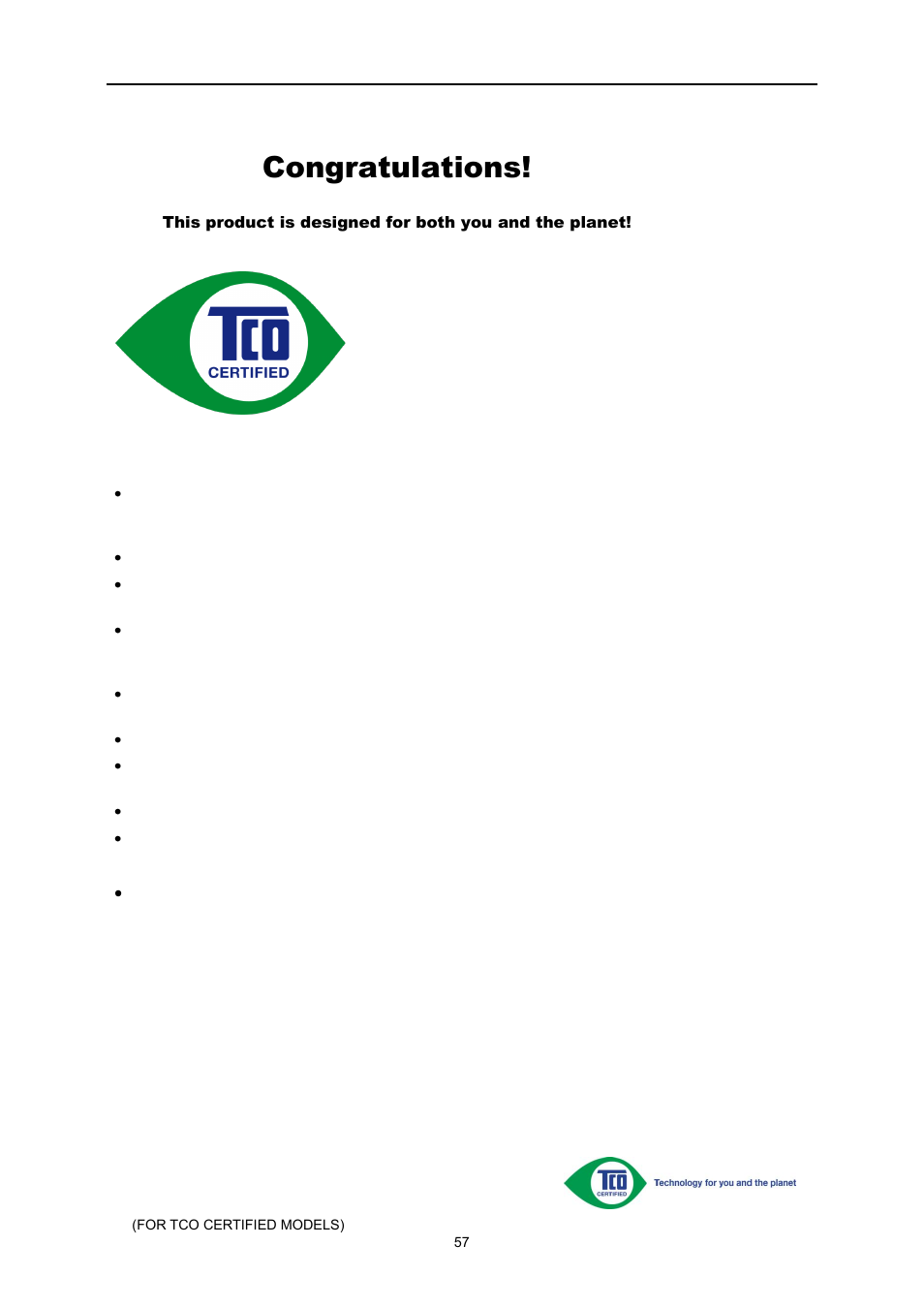 Tco document | AOC E2260PWDA User Manual | Page 57 / 62