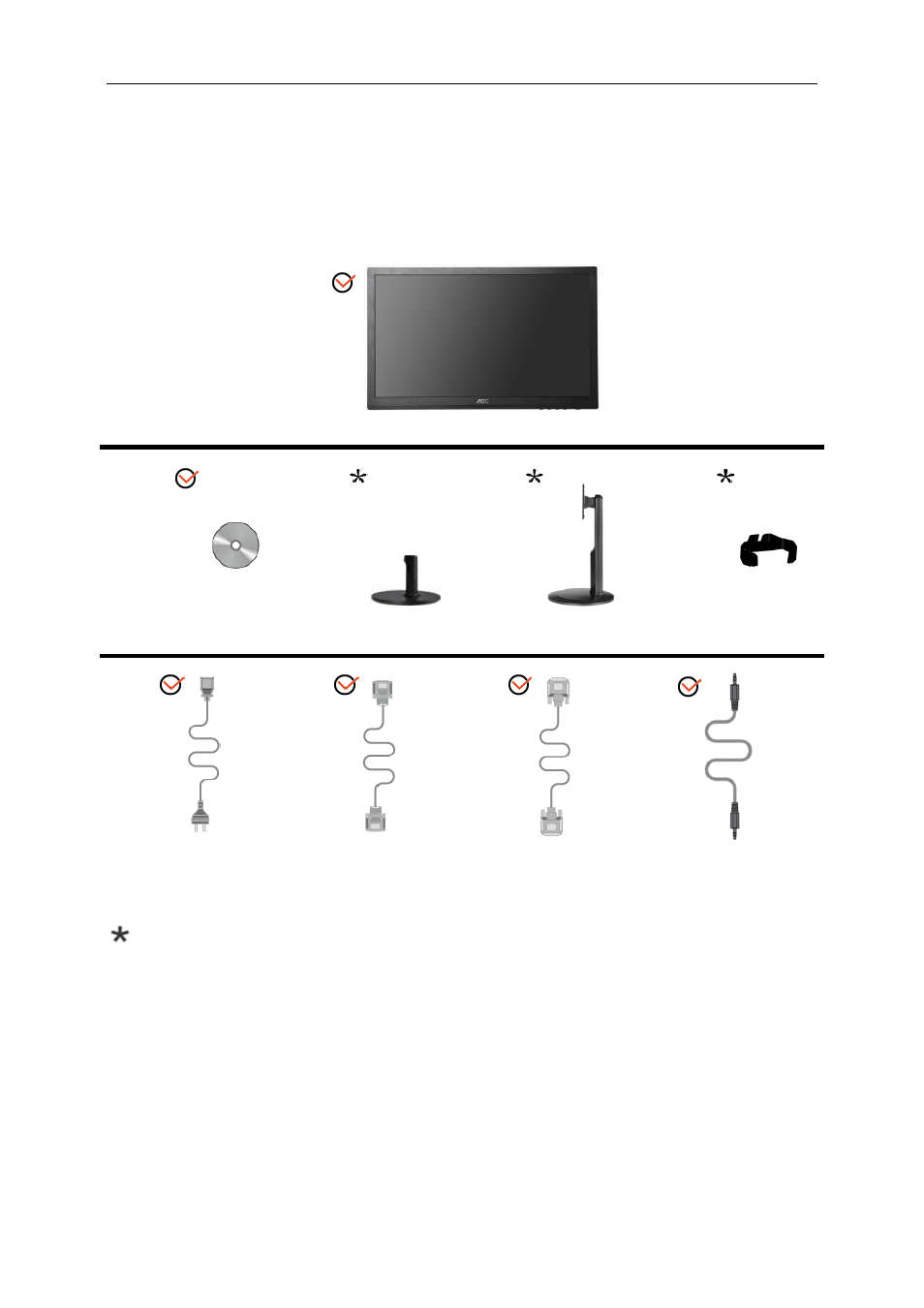 Setup, Contents in box, Setup stand & base | AOC E2460SDA User Manual | Page 8 / 60