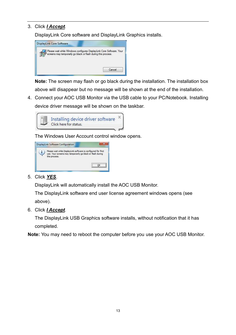 AOC E1759FWU User Manual | Page 13 / 33