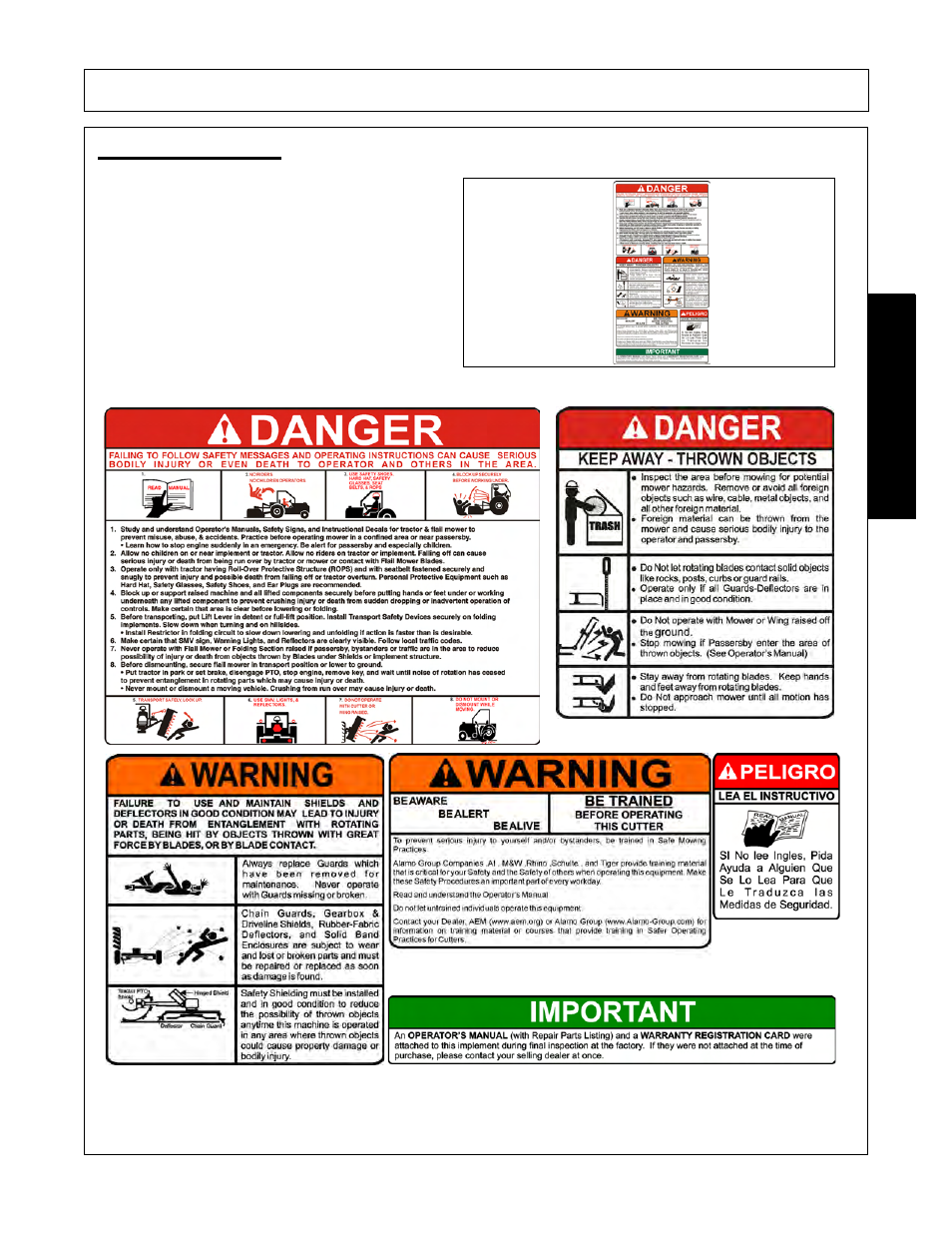 Decal description -21, Safety | Bush Hog RMB 1445 User Manual | Page 29 / 114