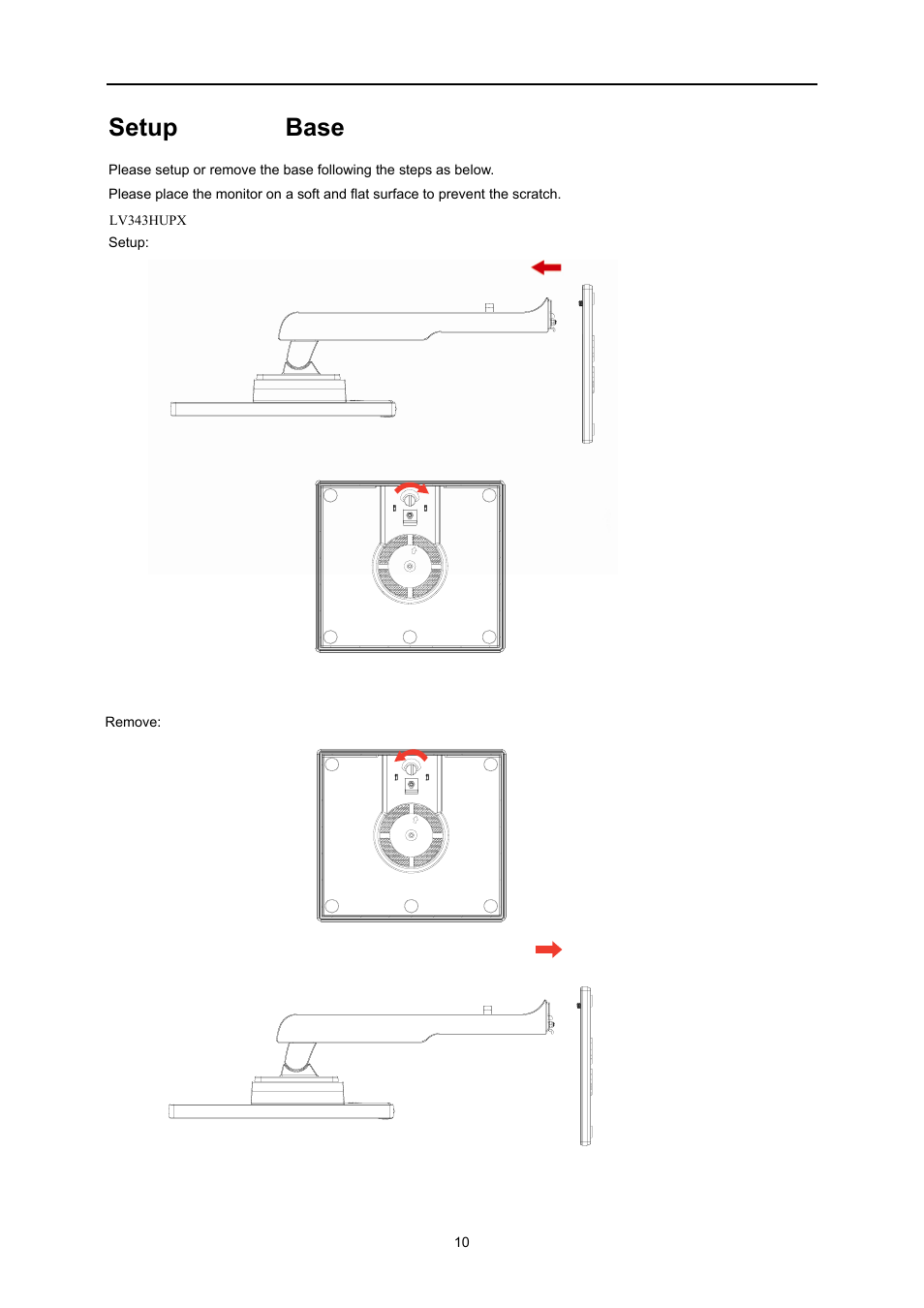 Setup stand & base | AOC U3477PQU User Manual | Page 10 / 79