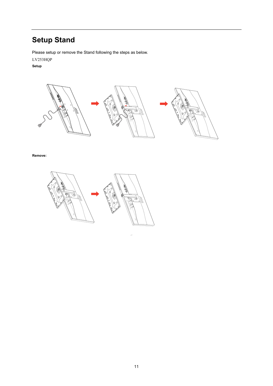 Setup stand | AOC U3477PQU User Manual | Page 11 / 79