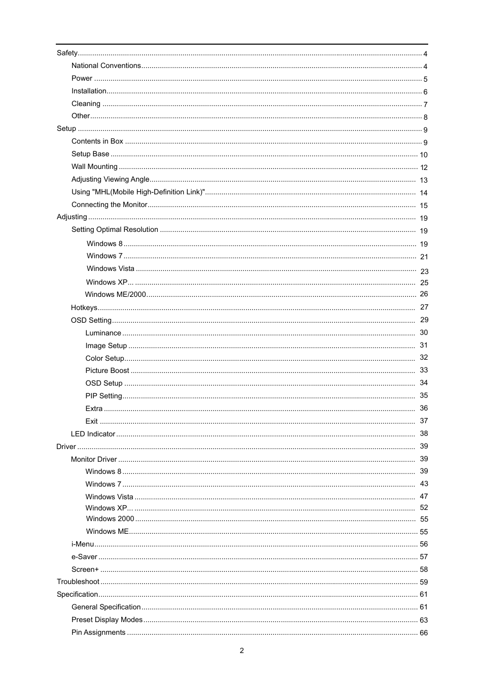 AOC U3477PQU User Manual | Page 2 / 79