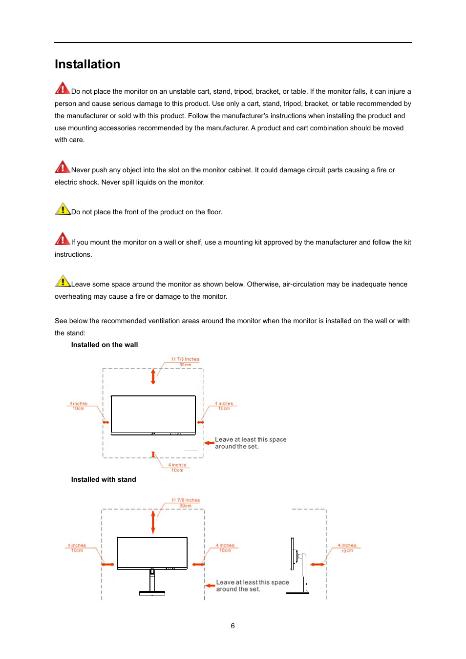 Installation | AOC U3477PQU User Manual | Page 6 / 79