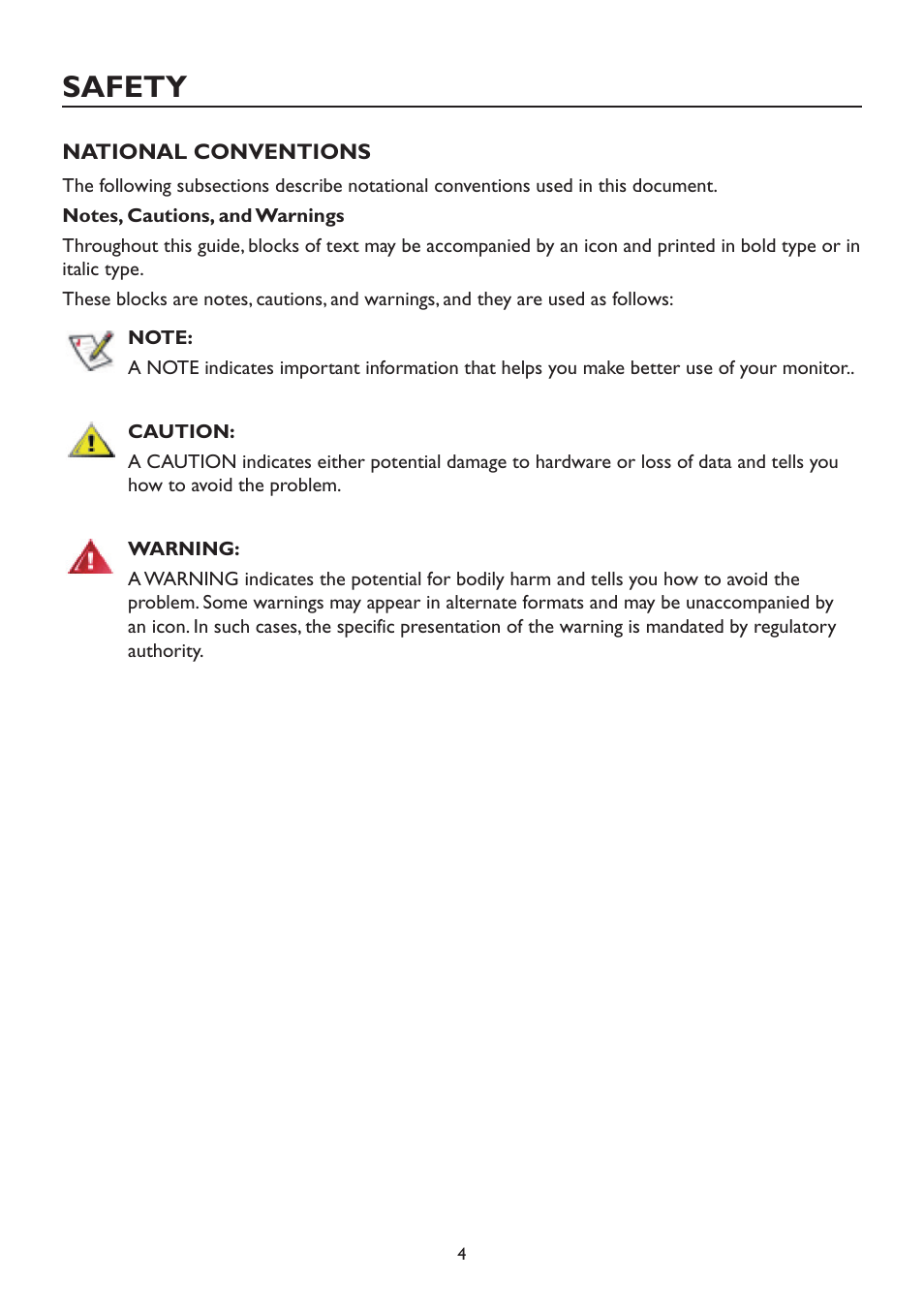 Safety, National conventions | AOC A2472PWH User Manual | Page 4 / 67