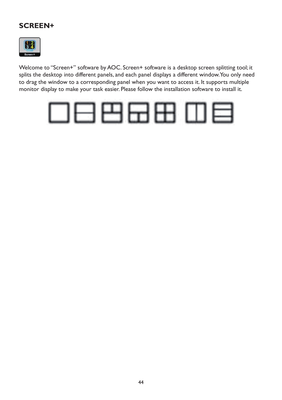 Screen | AOC A2472PWH User Manual | Page 44 / 67