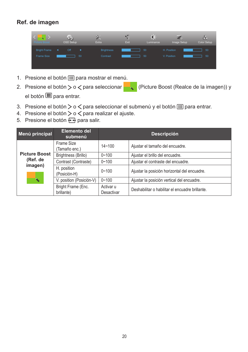 Ref. de imagen | AOC A2472PWH User Manual | Page 20 / 68