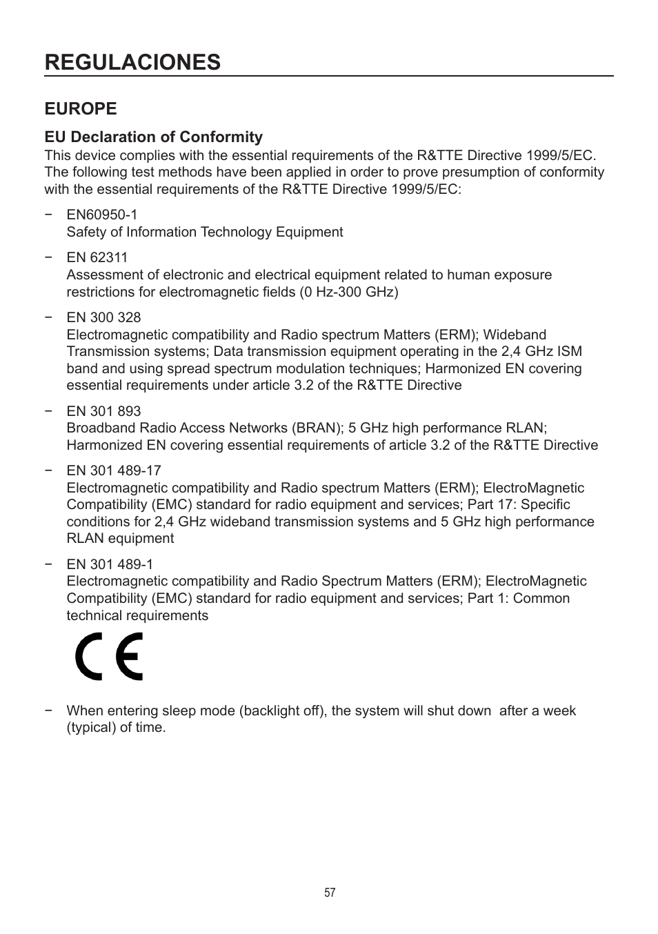 Regulaciones, Europe | AOC A2472PWH User Manual | Page 57 / 68