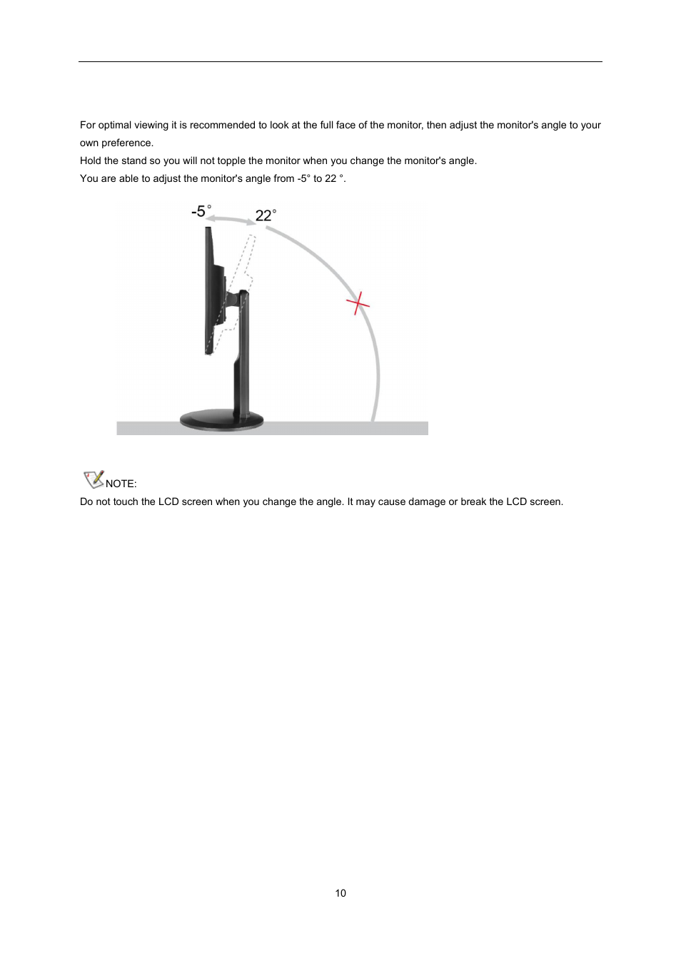 Adjusting viewing angle | AOC E2460PQ User Manual | Page 10 / 66