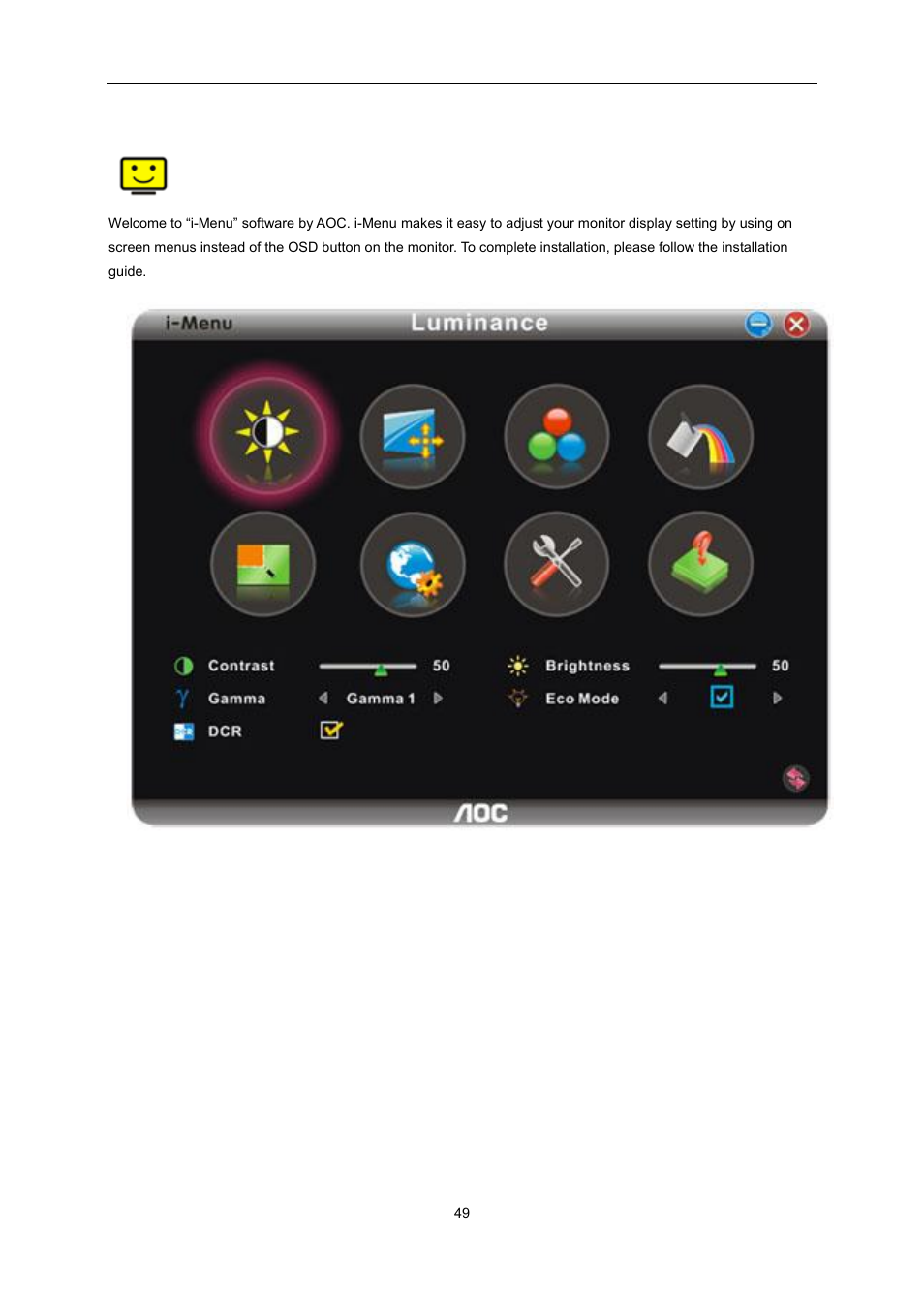 I-menu | AOC E2460PQ User Manual | Page 49 / 66