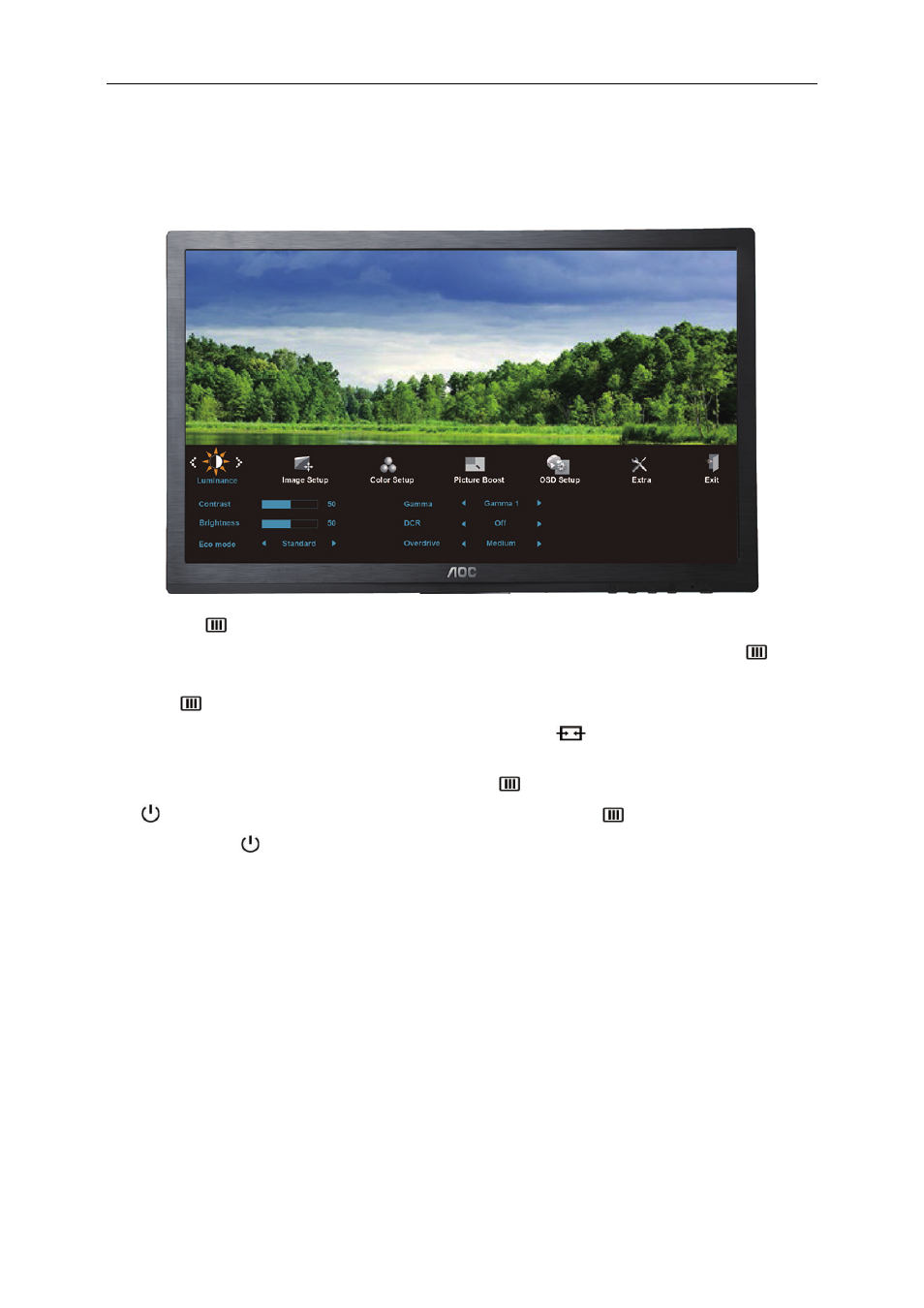 Osd setting | AOC P2460PXQ User Manual | Page 23 / 74