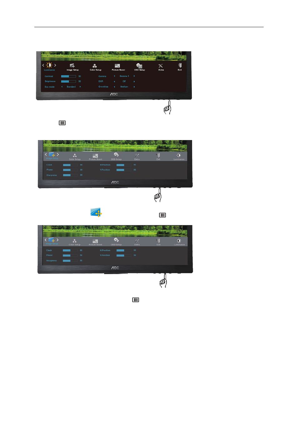 Image setup | AOC P2460PXQ User Manual | Page 26 / 74