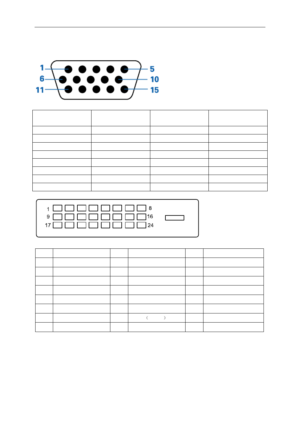 Pin assignments | AOC P2460PXQ User Manual | Page 59 / 74