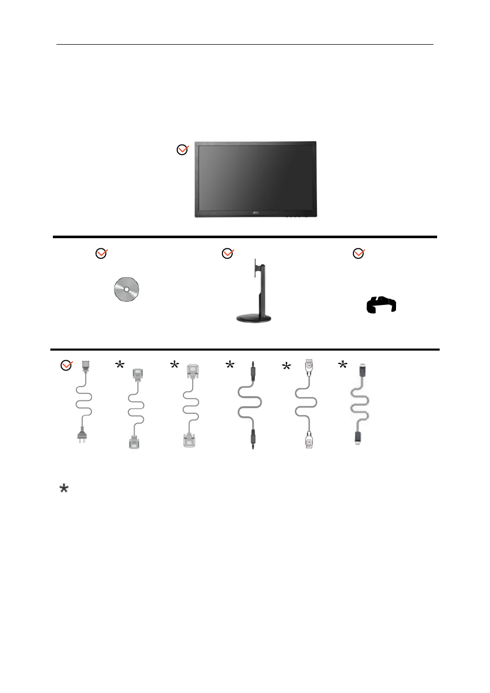 Setup, Contents in box | AOC P2460PXQ User Manual | Page 9 / 74