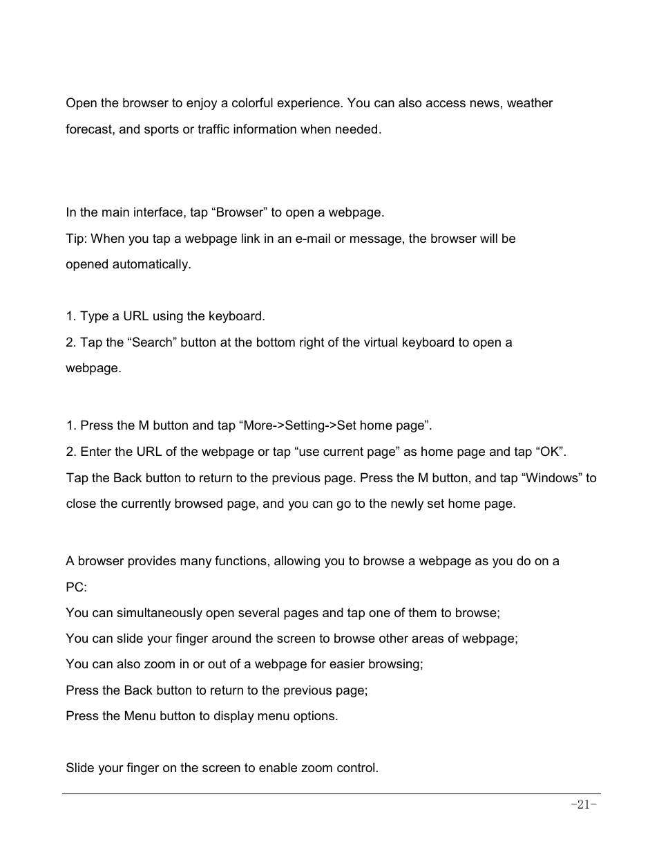 3 browser, 1 opening browser | AOC MW0812 User Manual | Page 26 / 72