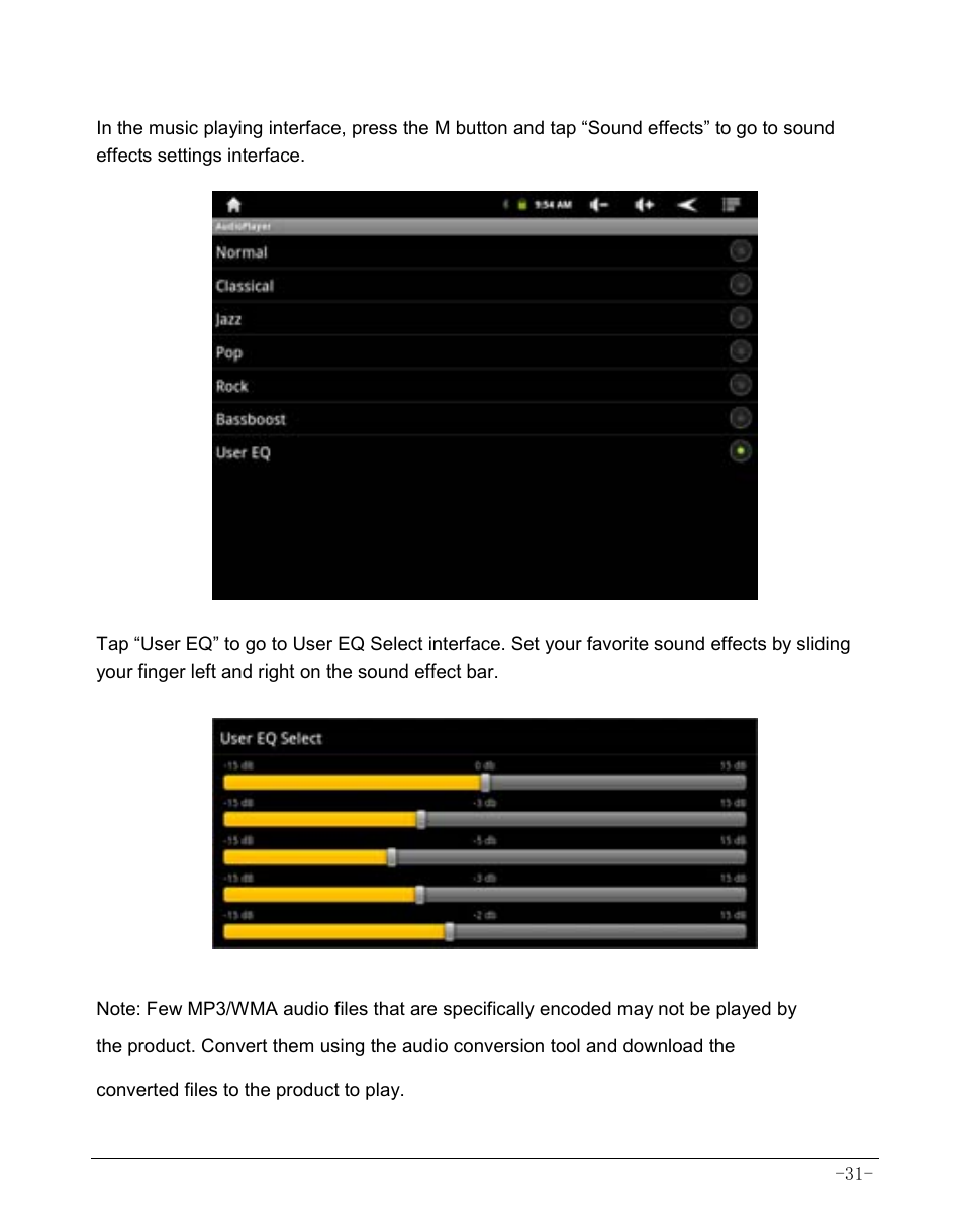 3 sound effects | AOC MW0812 User Manual | Page 36 / 72