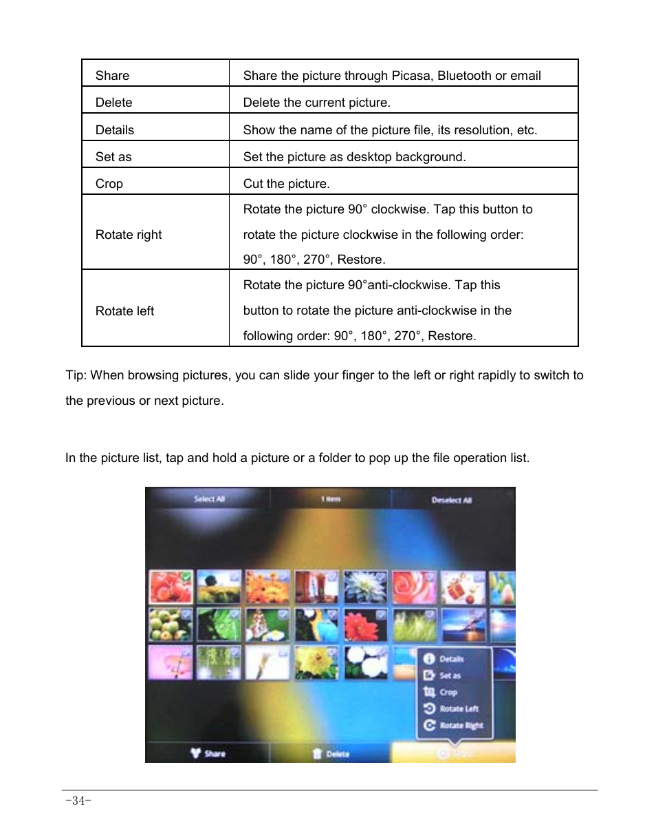 2 picture file operation | AOC MW0812 User Manual | Page 39 / 72