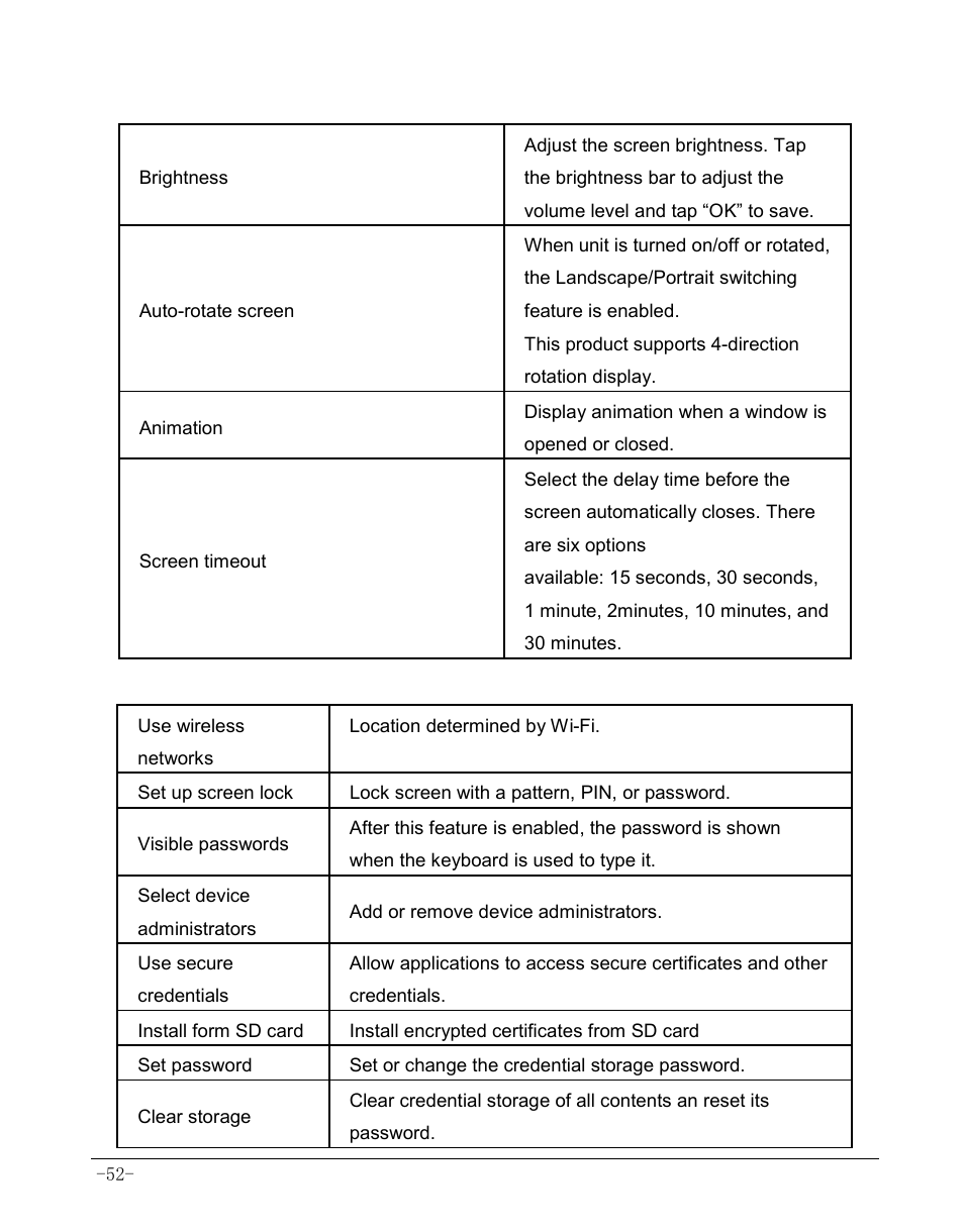 3 display, 4 security | AOC MW0812 User Manual | Page 57 / 72