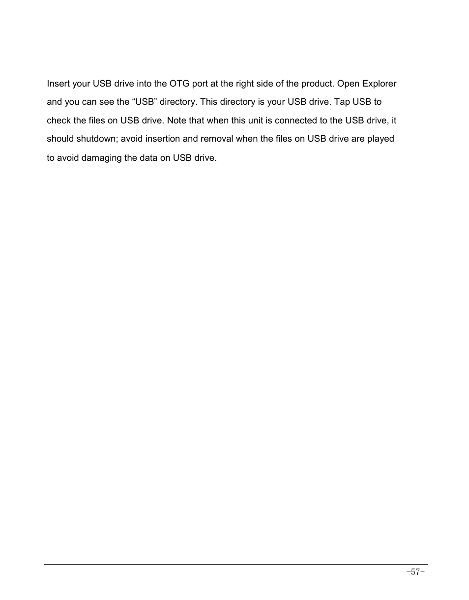Chapter 11 connecting to usb drive | AOC MW0812 User Manual | Page 62 / 72