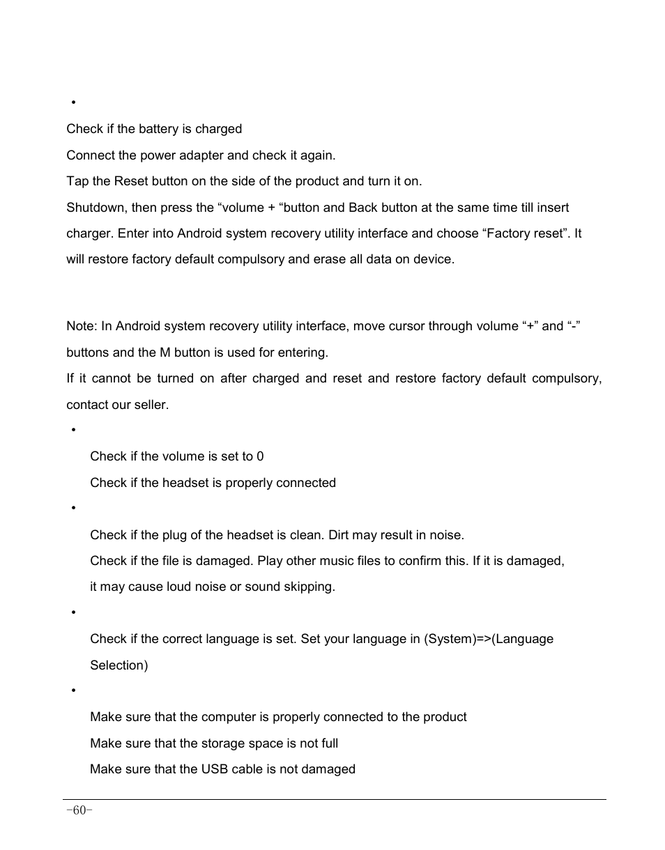 Chapter 14 frequently asked questions | AOC MW0812 User Manual | Page 65 / 72