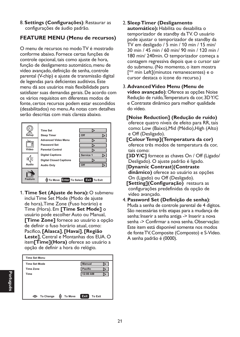 Feature menu (menu de recursos) | AOC L47H861 User Manual | Page 106 / 112