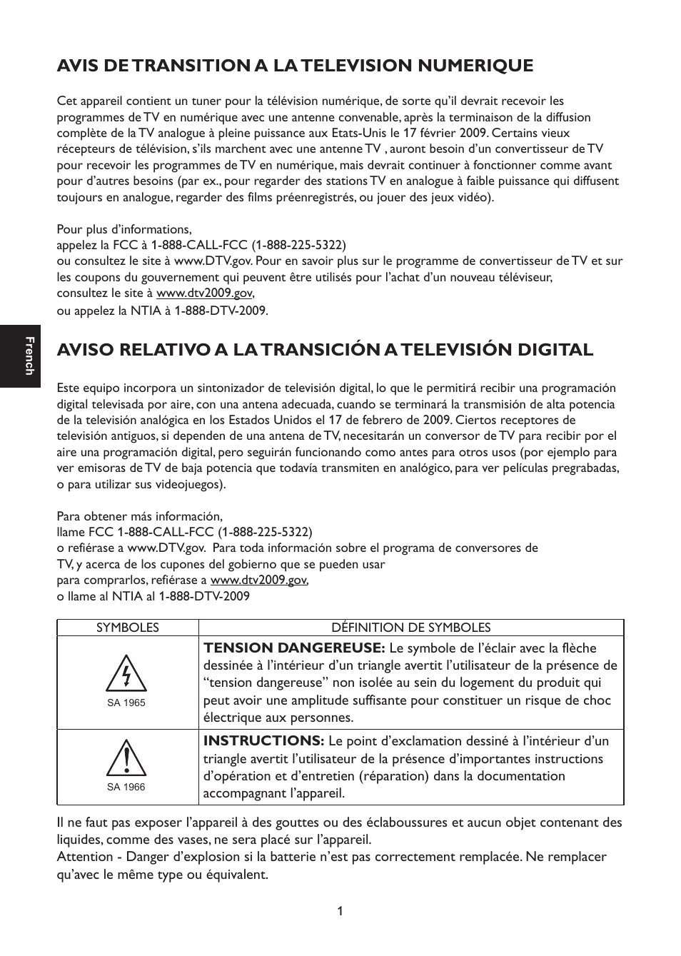 Avis de transition a la television numerique | AOC L47H861 User Manual | Page 30 / 112