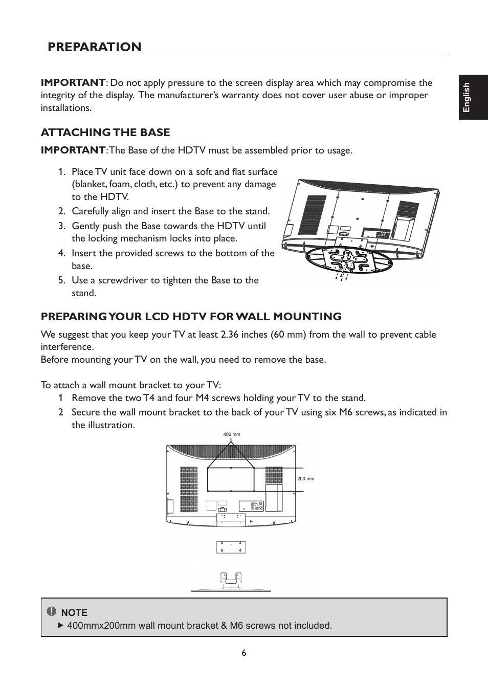 Preparation | AOC L47H861 User Manual | Page 7 / 112