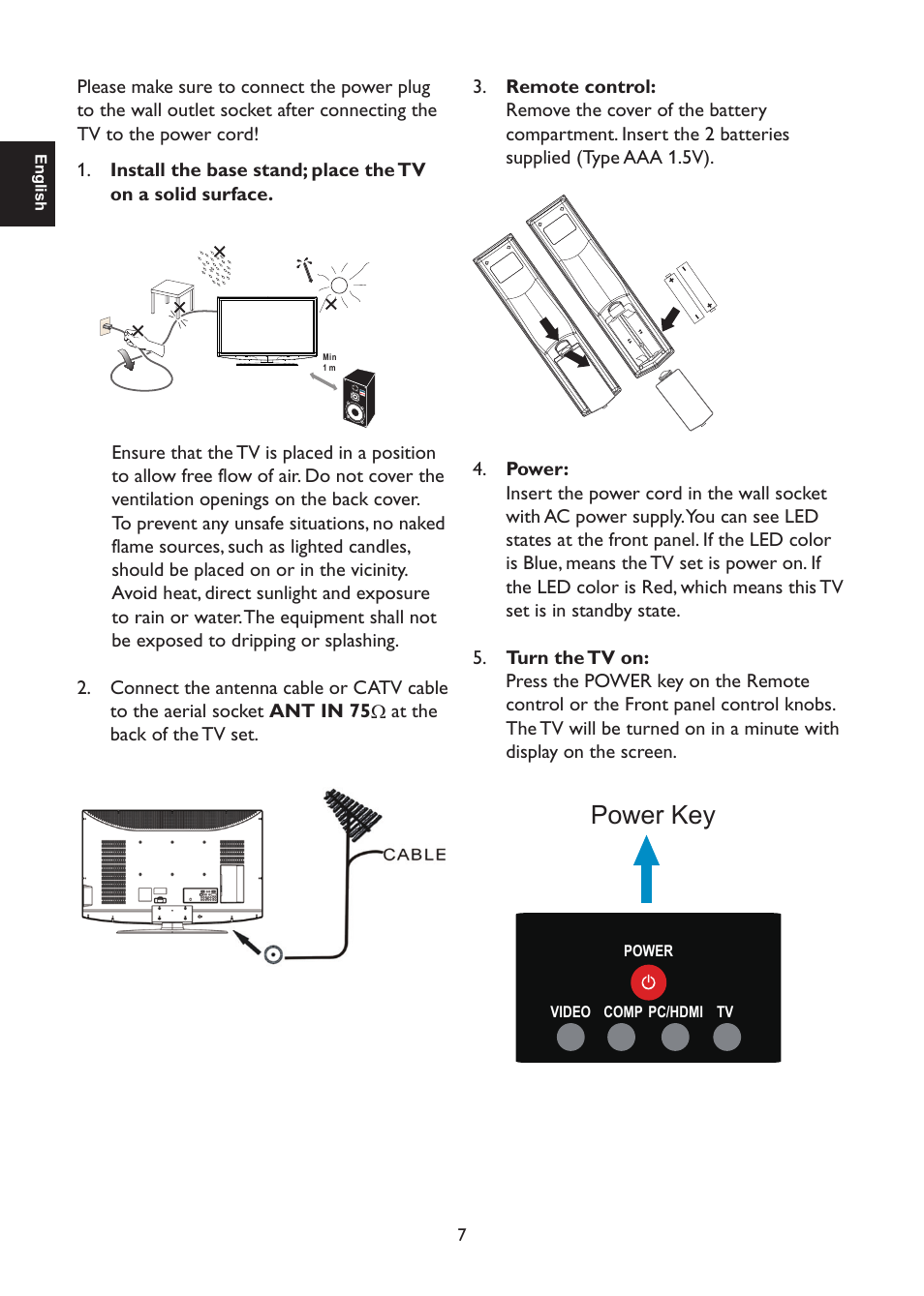 Power key | AOC L47H861 User Manual | Page 8 / 112