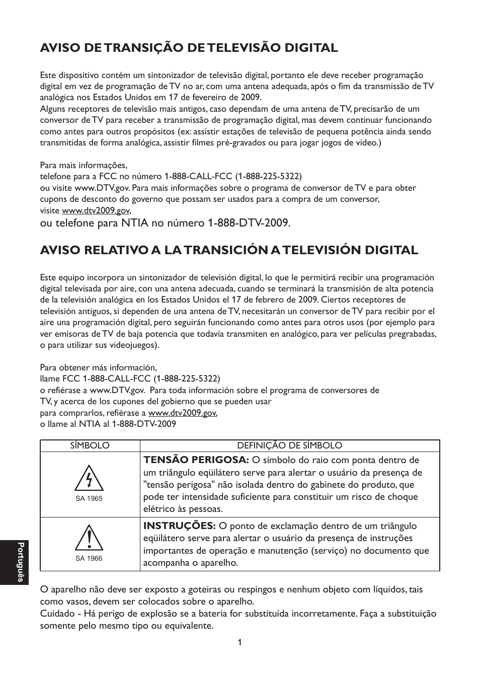 Aviso de transição de televisão digital | AOC L47H861 User Manual | Page 86 / 112